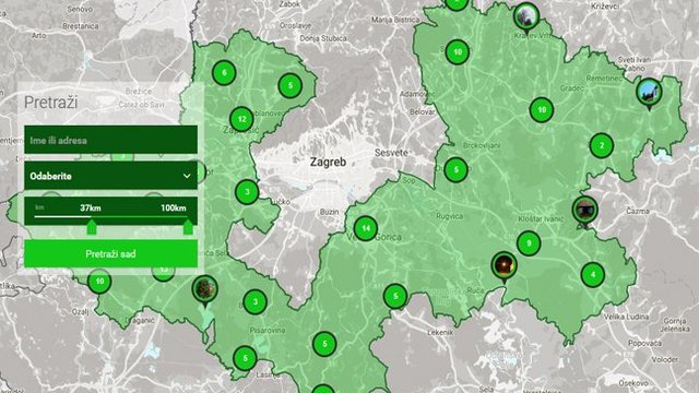 Digitalni interaktivni prikaz Zagrebačke županije